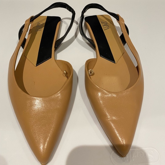 Open heeled Zara flats size 6 - Picture 3 of 4
